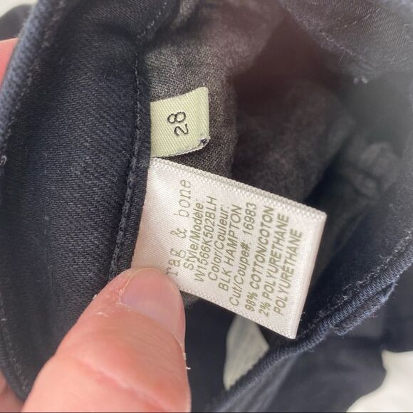 Rag & Bone 10 inch Capri Black Destroyed Hem‎ Jeans Size 6 - Picture 8 of 14